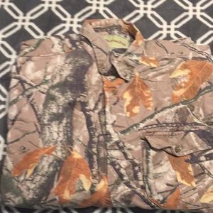 Denim camo button up